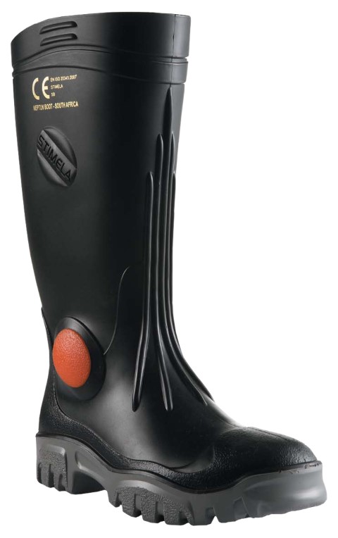MAXISAFE GUMBOOT SUPER BLACK W/SAFETY TOECAP & MIDSOLE SIZE 10